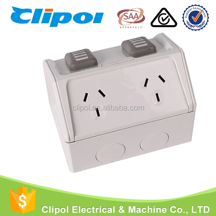 Розетка 2 gang переключатель SAA GPO Австралии вне 250 В WP 3-контактный разъем для лаборатории