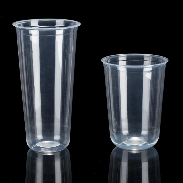 500ml 90 PP U Shape cup Clear Plastic Disposable  cups Boba Bubble Milk Tea Cups