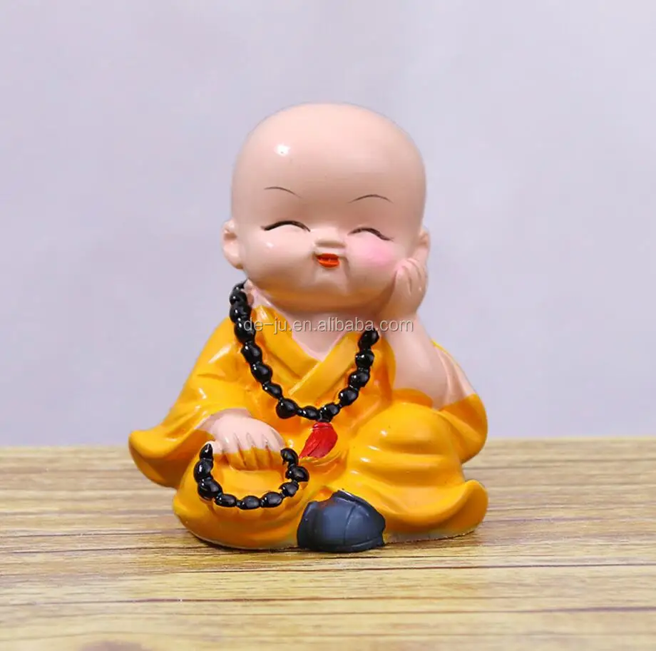 Mini Unique Shape Simulation Desktop Chinese Supplier Resin Clay Buddhist Monk