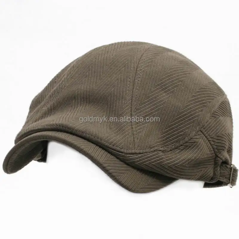 
New Mens Gentlemanly Flat Cap Cabbie Hat Gatsby Ivy Caps Irish Hunting Hats Newsboy with Strap on both sides 