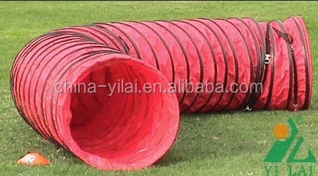 Yellow Color Material with Different Strip Pet Training Tunnel