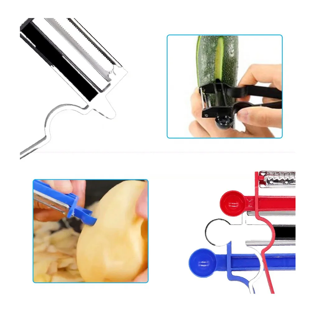2021 Latest Design Stainless Steel 3pcs Magic Trio Peeler