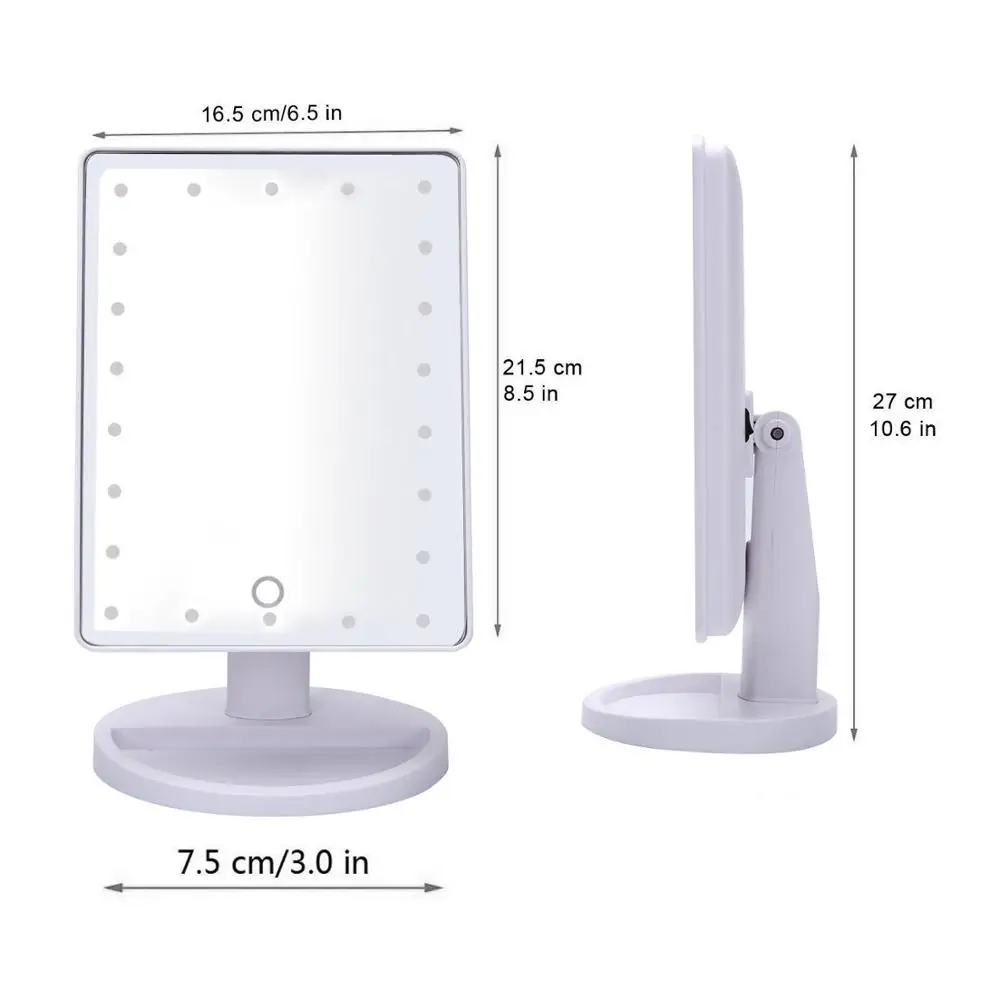 Заводское зеркало для макияжа с 20 светодиодами/2 светодиодами регулируемый сенсорный экран настольное косметическое подсветкой