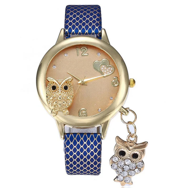 New Arrival Fashion Beautiful Fancy Owl Diamond Women Ladies Watch