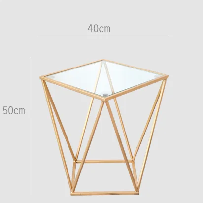 Living room high quality modern black metal glass side table furniture supplier China