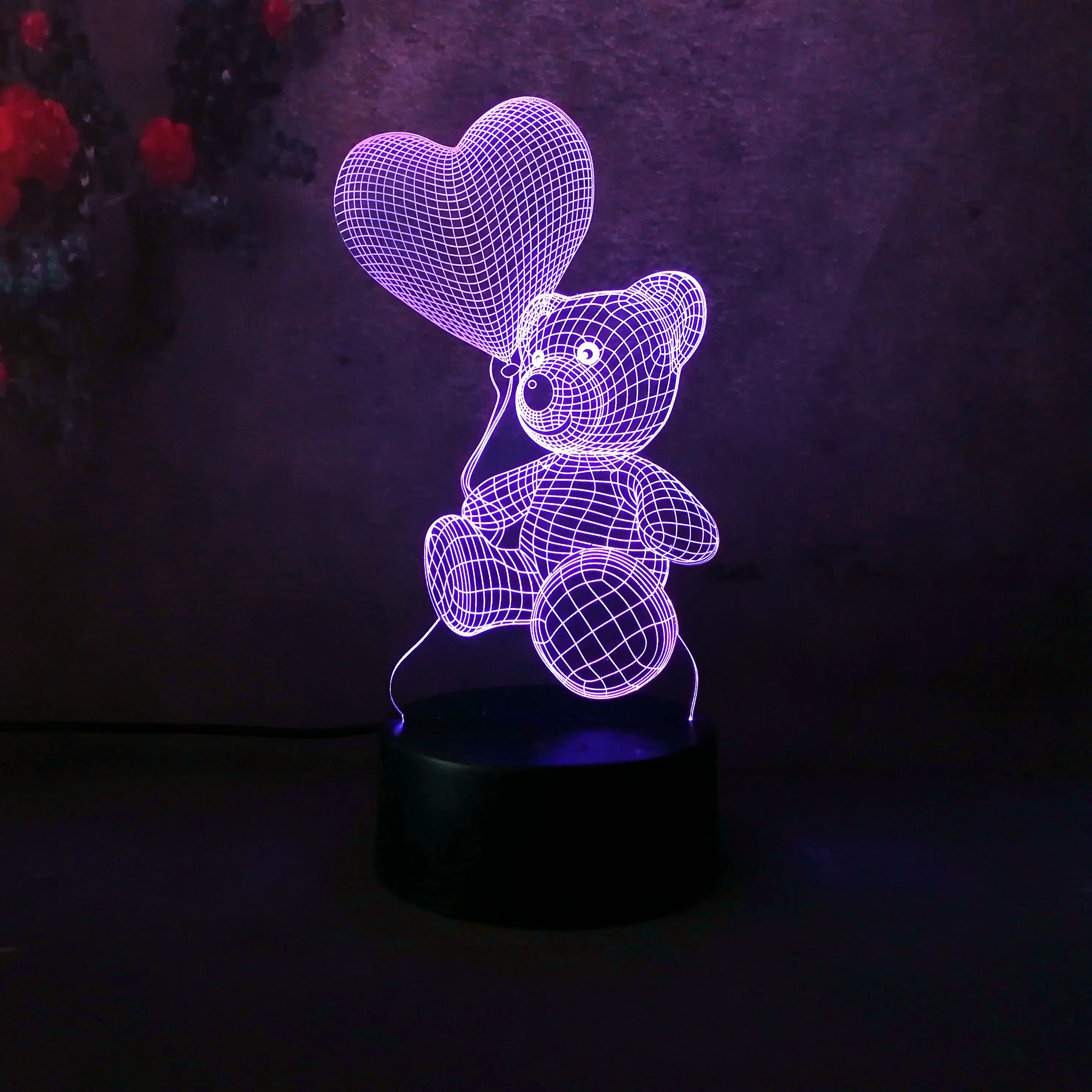 Creative heart I Love You 3D LED Touch LAMP RGB Night Light Table Bedroom Bedside Decor Girlfriend Lover Gift lava lighting