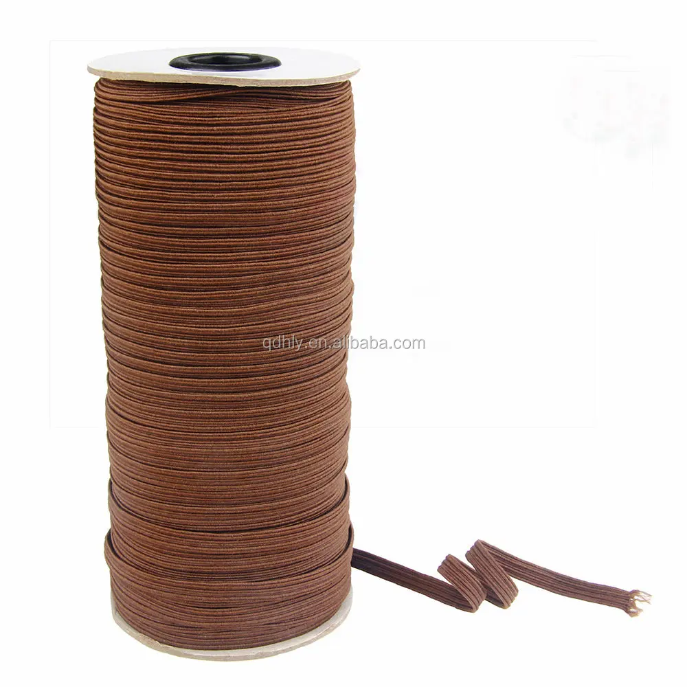 Factory Spot supply 6mm braided elastic stretch strap cord roll for sewing