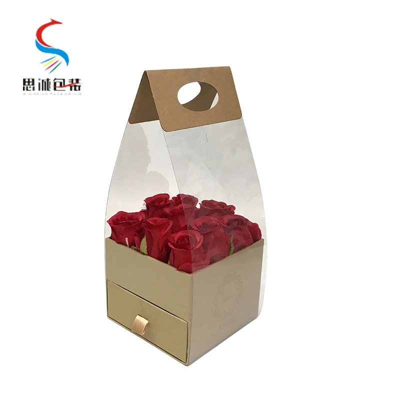 Different Color Cardboard Luxury Rose Flower Box for Gift