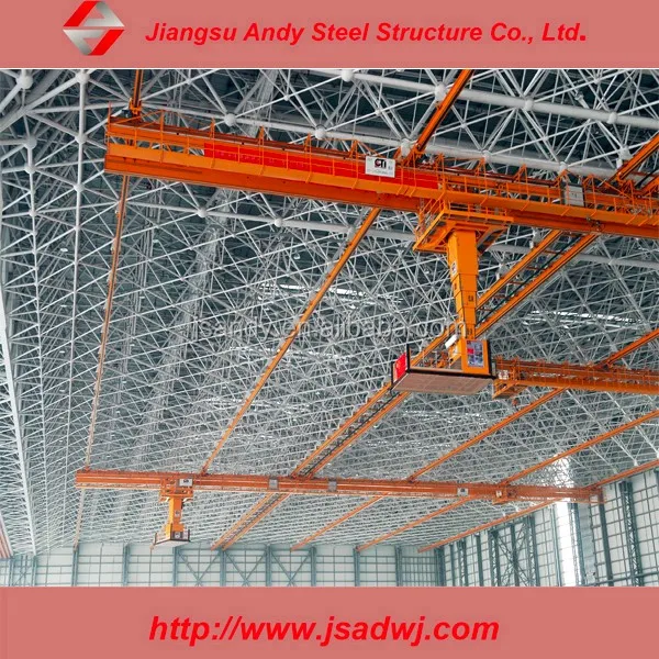 Steel structure large span space frame hangar design