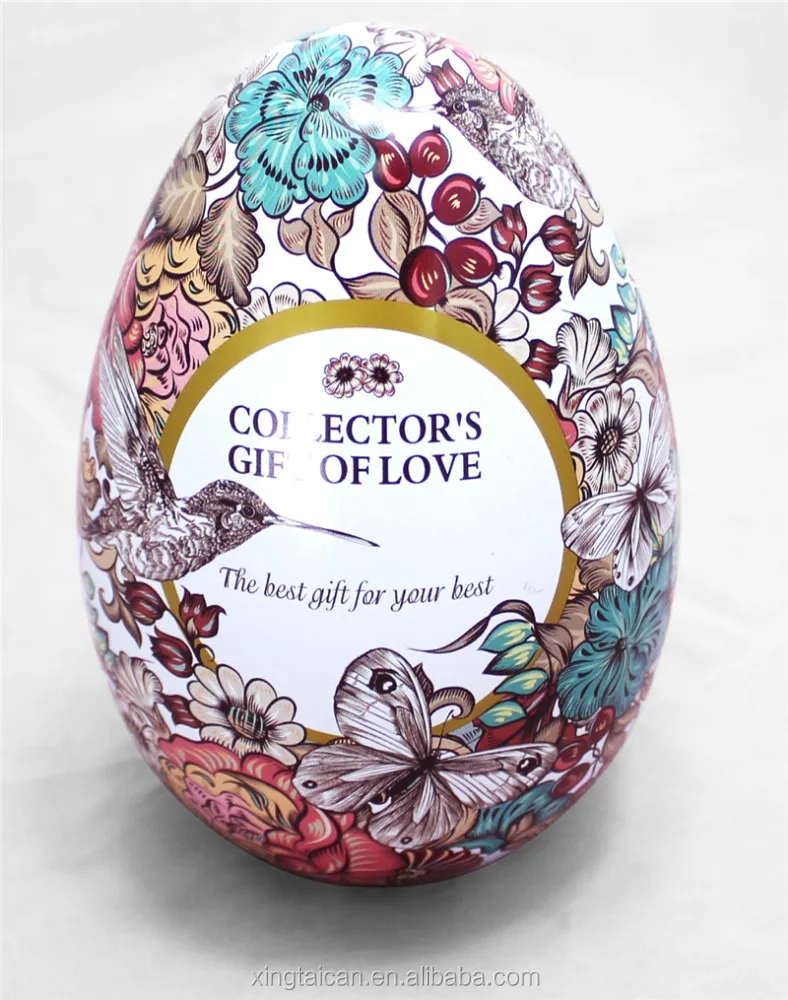 Christmas egg shaped metal tin box mini toys chocolate decorate candy storage box