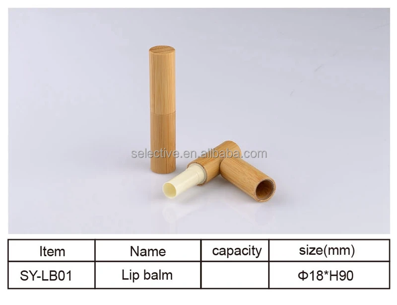 empty makeup round wooden bamboo lipstick lip balm tubes packaging