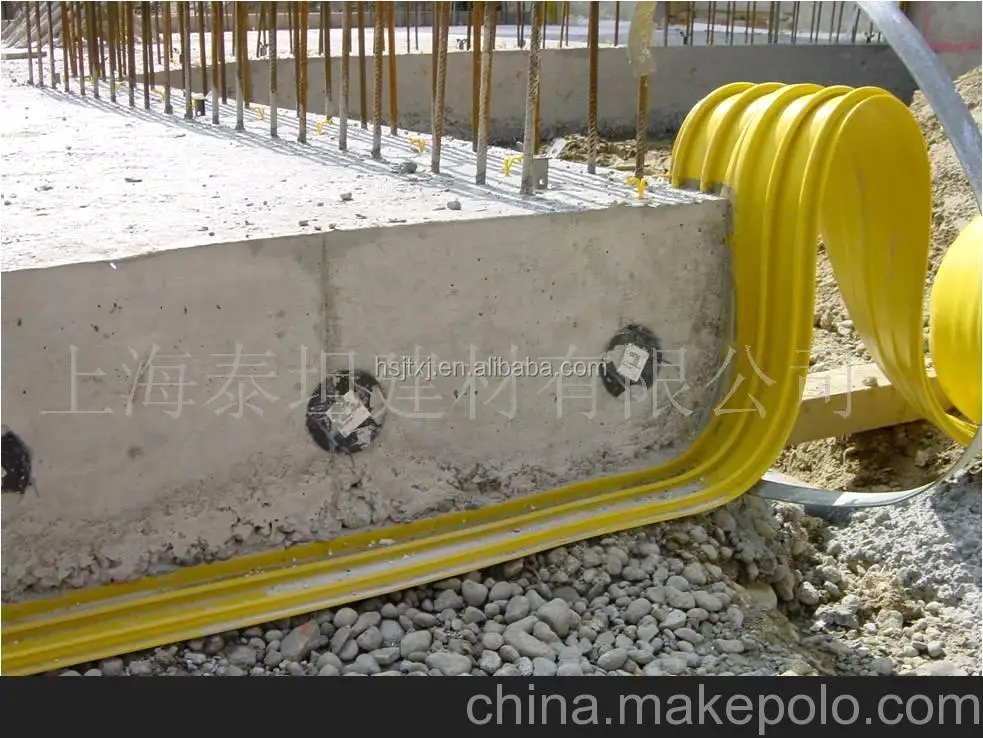 China supplier jingtong high quality 3 to 10mm thickness pvc waterstop with center bulb for concrete joint