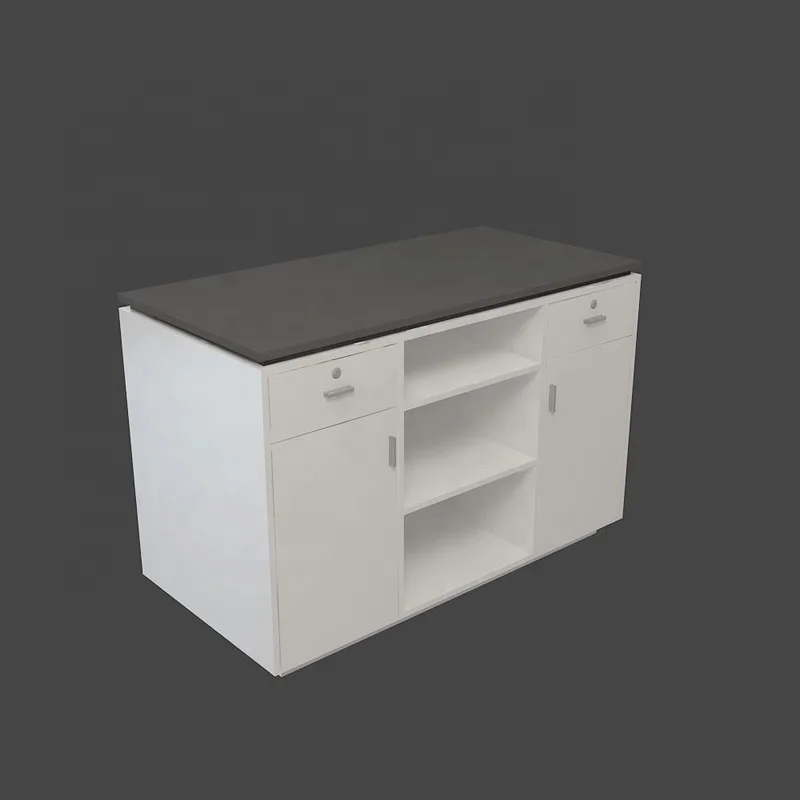 Hot Sale Supermarket Stores Wooden Style Counter Display Cases Reception Desk