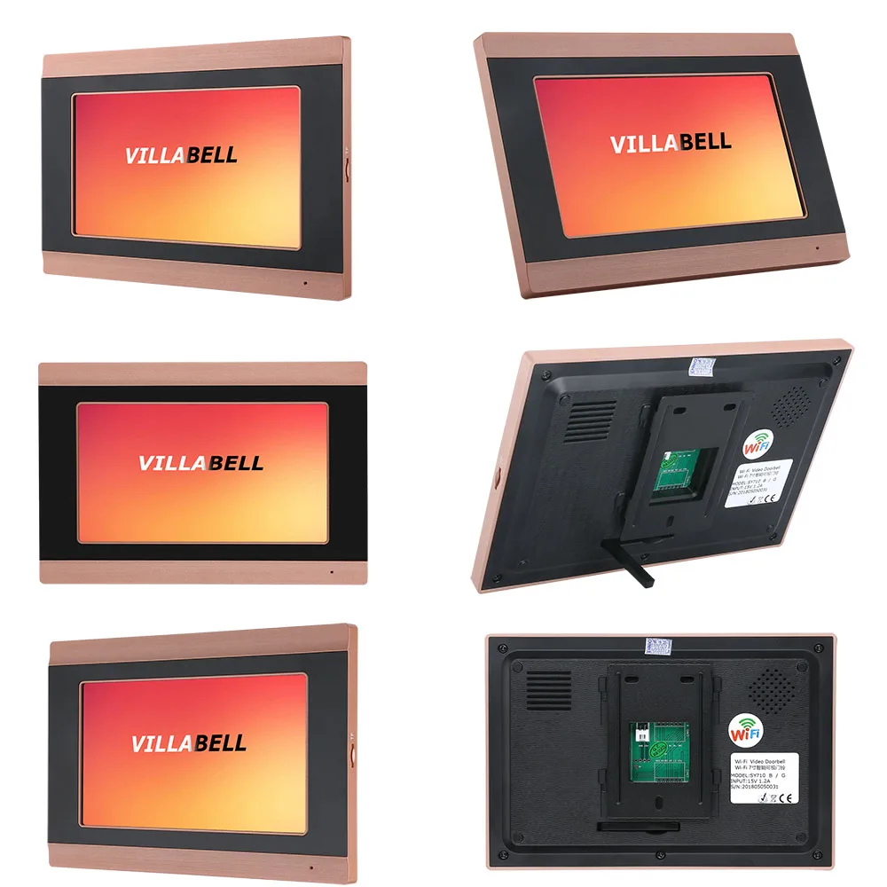 7inch Record wireless Wifi 2 Apartments Video Door Phone Intercom System IR-CUT HD 1000TVL Camera Doorbell Camera with 2 button