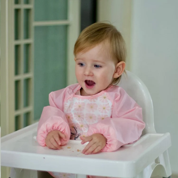 Новый водонепроницаемый детский слюнявчик eva с длинным рукавом и карманом