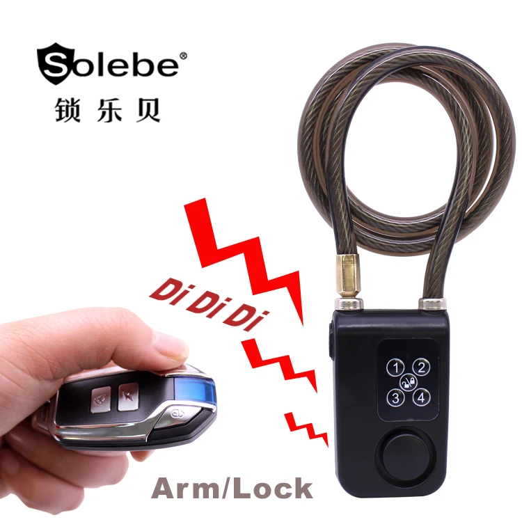 modern electronic  u keyless door bicycle parking cable alarm padlock remote control digital motorcycle anti-theft lock