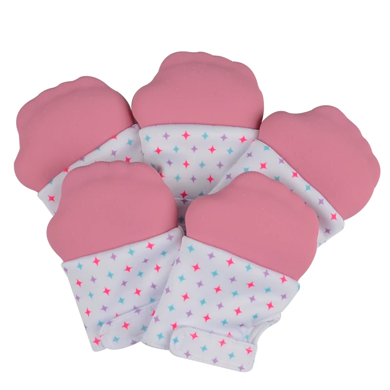 Ребенок силиконовый Прорезыватель игрушки прорезывания зубов перчатки Детские Силиконовые Прорезывания Зубов варежки для ребенка