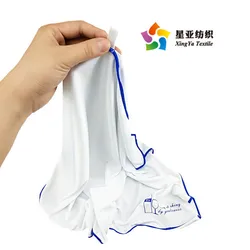 Белый экологически устойчивый стеклянный полипропиленовый мешок из микрофибры, ткань для очистки вина, полировка стекла, шелковая печать, стеклянное полотенце, 1000 шт.