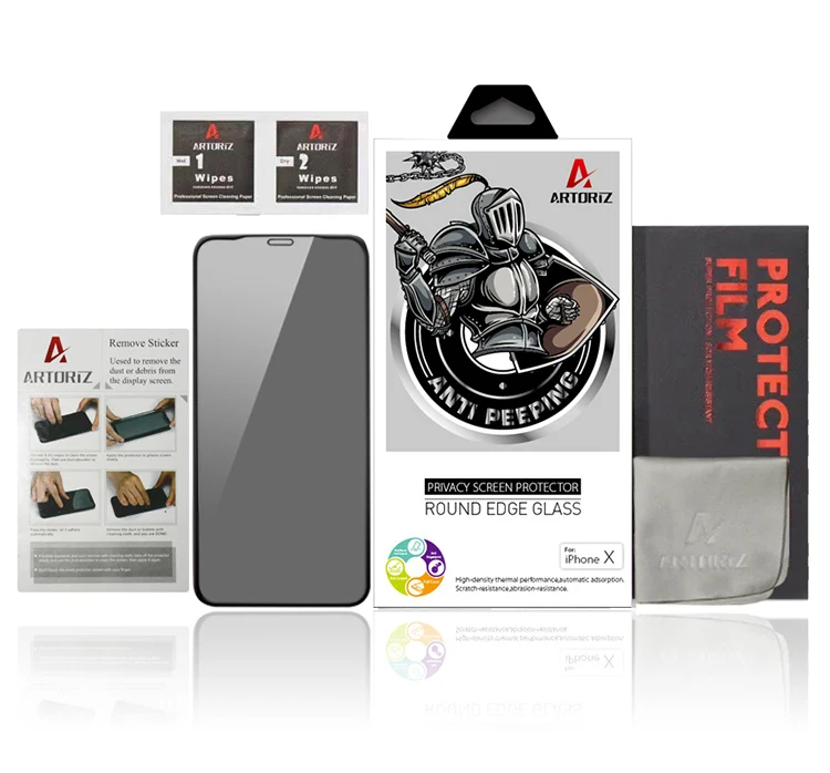 ARTORIZ Anti-spy Anti Peeping Tempered Glass Scratch Prevent Cell Phone Privacy Screen Saver Protector for iPhone 7 8