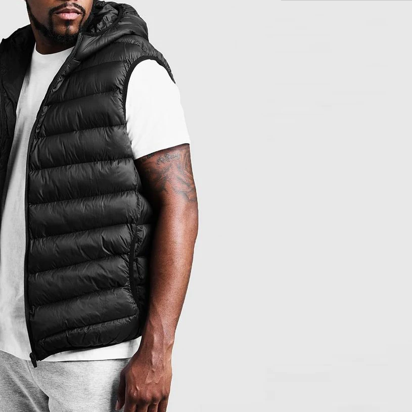 Оптовая продажа, утепленный спортивный жилет с капюшоном, безрукавка, жилет, безрукавка для мужчин