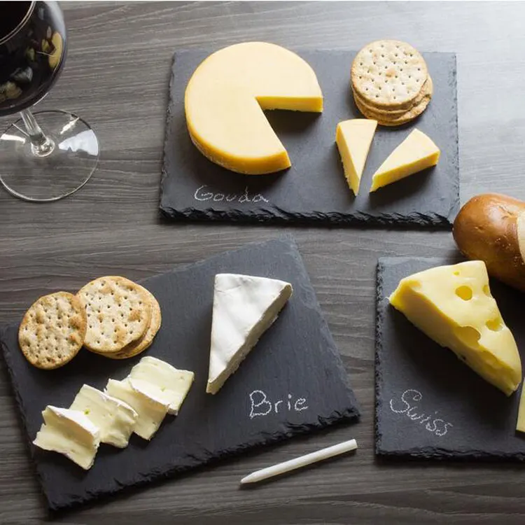 Restaurant And Hotel High Quality Ashtray Detail New Design Natural Old-fashioned Korean Slate Wholesale 3 Tier Serving Tray