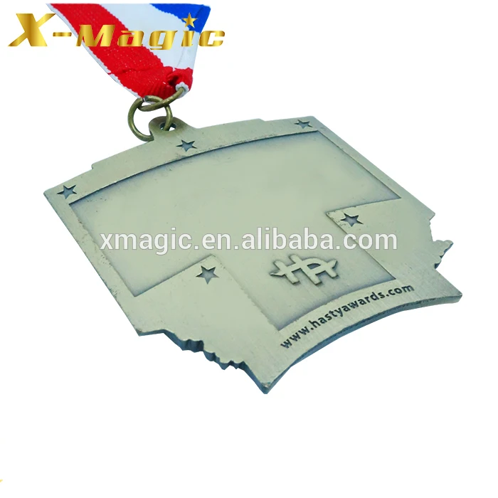 3D Custom Sport Award Antique Swimming Medal with Lanyard