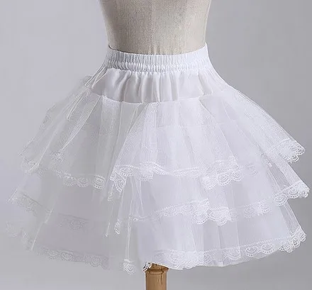 Short 3 Layer Lace Decoration Cosplay Crinoline Underskirt Petticoat WF953