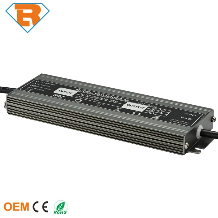 200W Waterproof IP67 Ultra-thin Constant Current LED Power Supply Driver