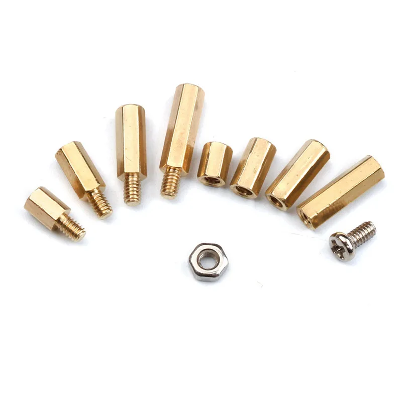 Professional bolts and nuts brass copper stand off kit hex column spacer wholesale screws screw nut fastener tool