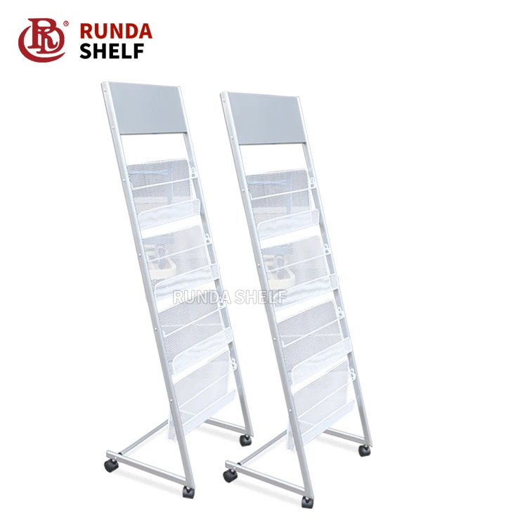 RD-B6 store newspaper metal retail shelf free rotating stand comic book display rack