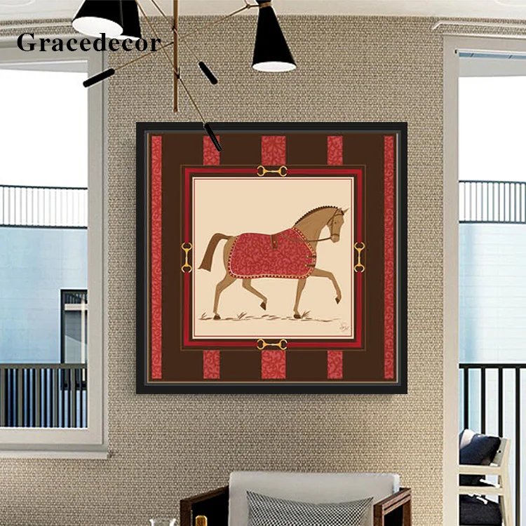 Wholesale Folk Art Painting Designs Horse Wall Art Horse Photo Art