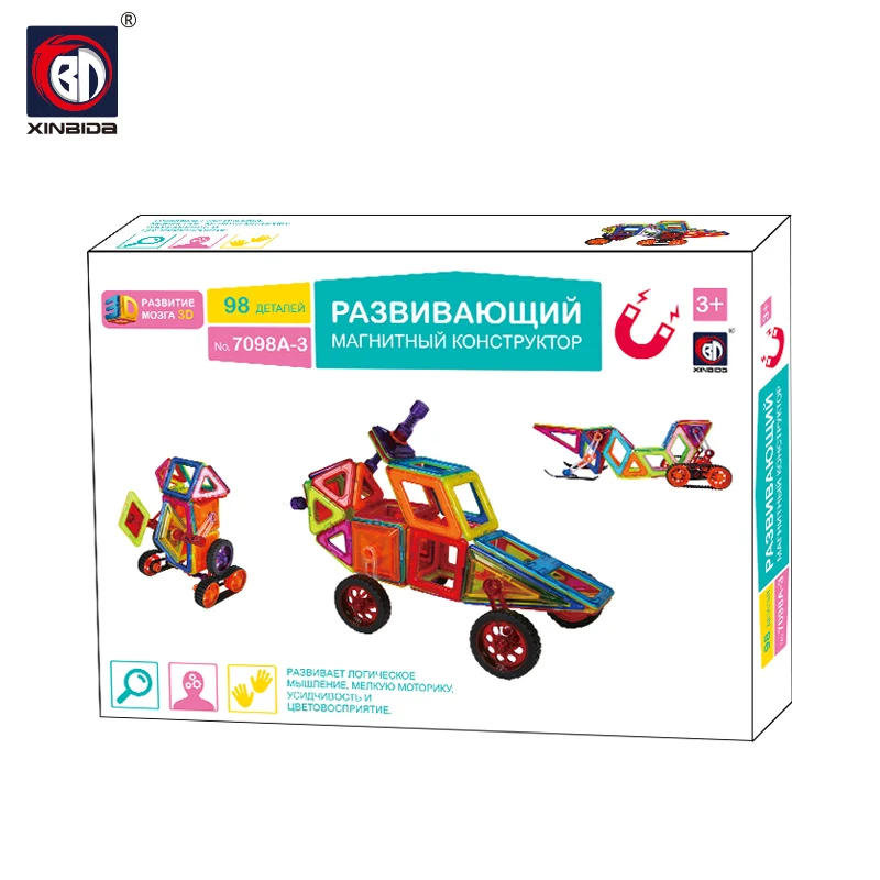 Русский пакет наивысшего качества волшебный переплетенных магнитного строительные блоки