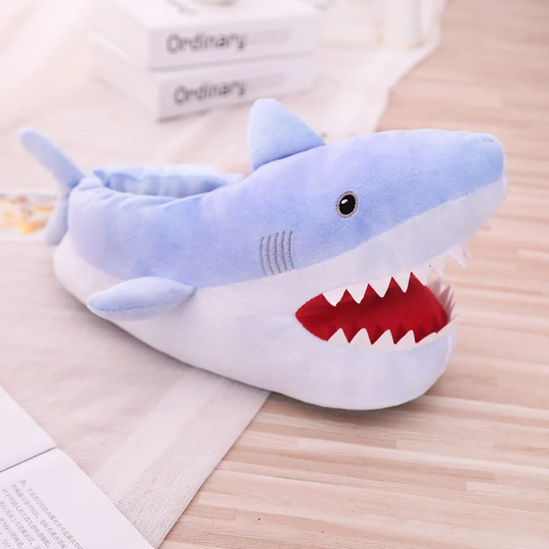 New shark head plush slipper thick shark soft indoor floor slippers winter slippers for children