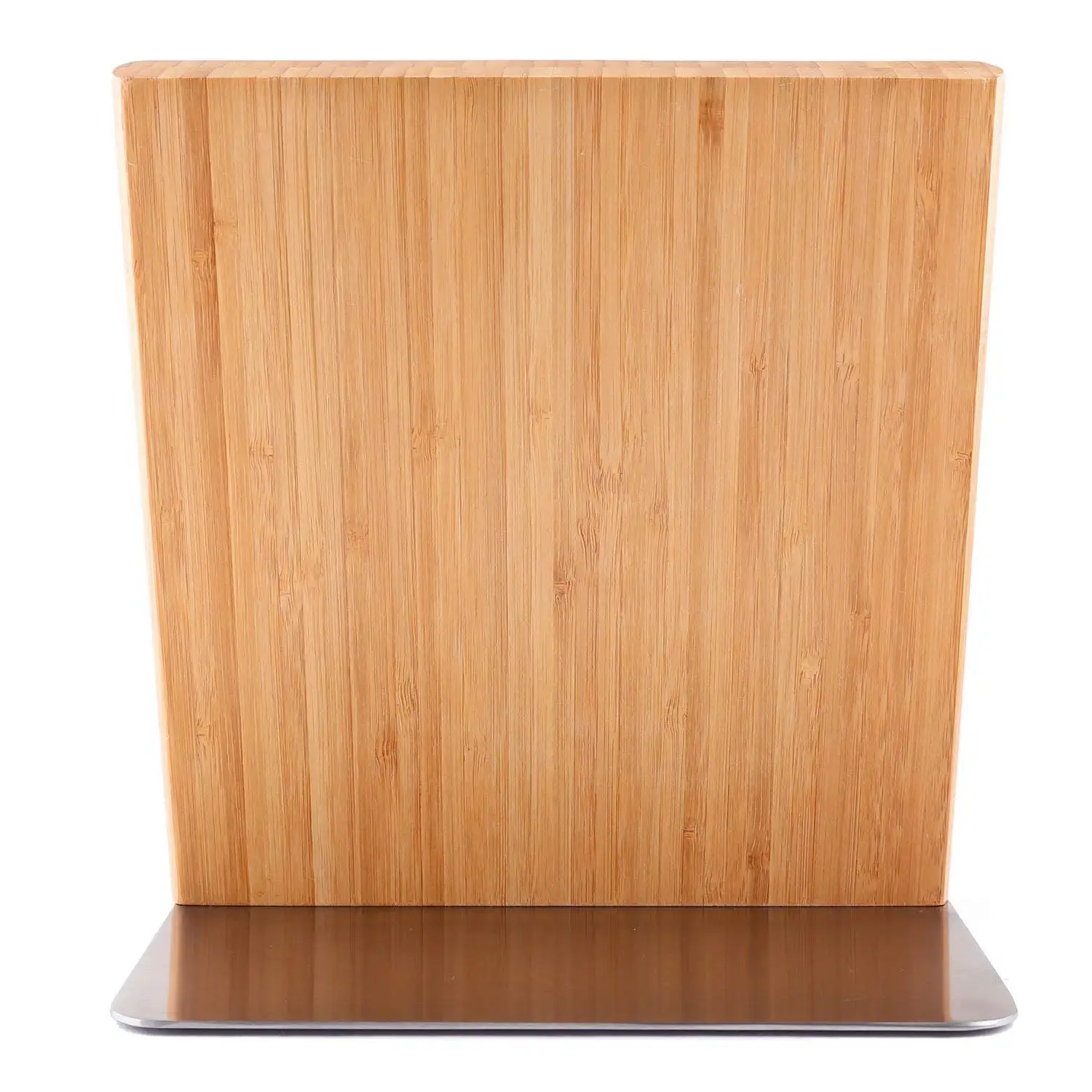 Magnetic bamboo knife block