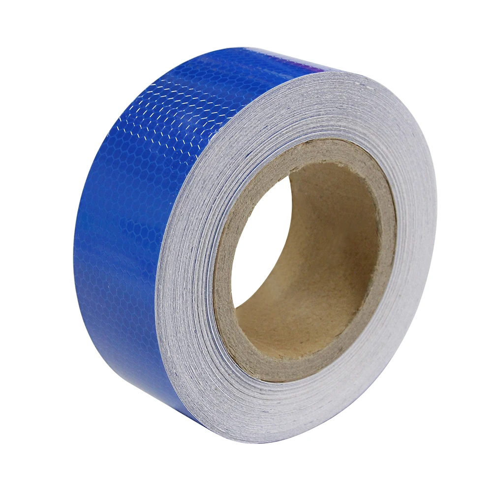 Factory Price Red White Yellow Green Blue 5cm, 10cm, 15cm  PVC Crystal Self Adhesive Reflective Tape for Outside safety