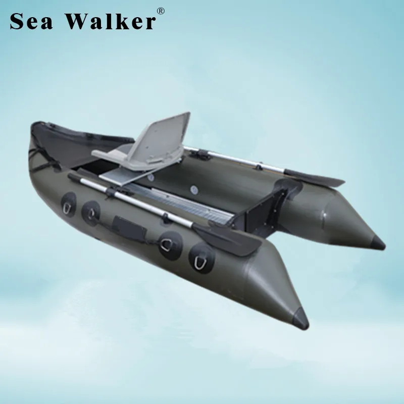 Thickened  2.75M PVC Material Foldable Inflatable Fishing Boat  Rowing Boat With Aluminum Floor for Riverand Lake CE certified