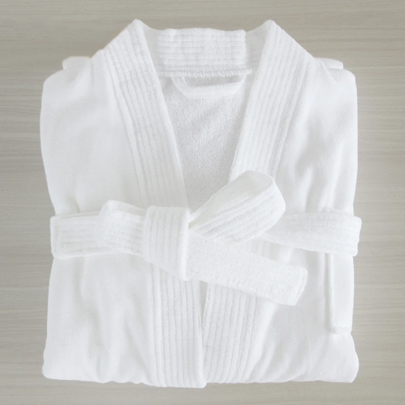 Hotel White Women Kimono Bathrobe /Spa Bath Robe Sleepwear/ Pure Cotton Bath Robes