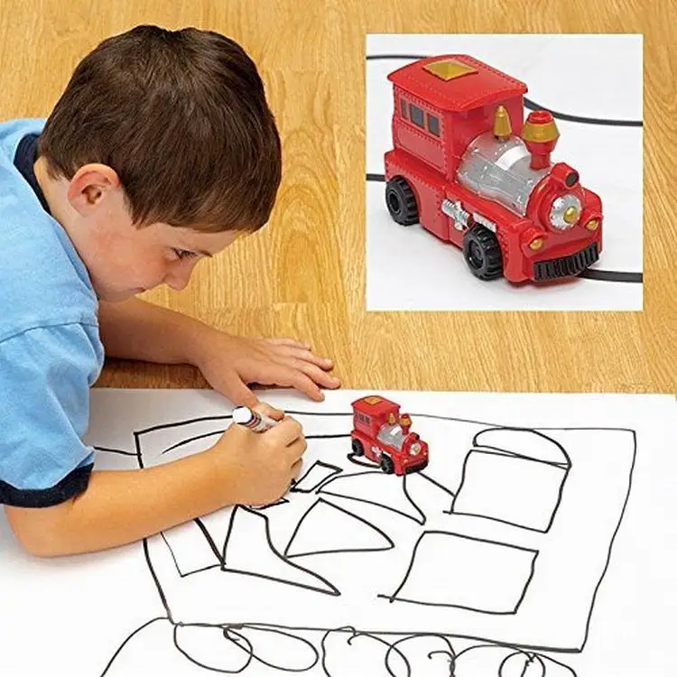 Мини Волшебный игрушечный автомобиль Следуйте любой тянутой линии электрическая волшебная ручка Индуктивный грузовик для детей