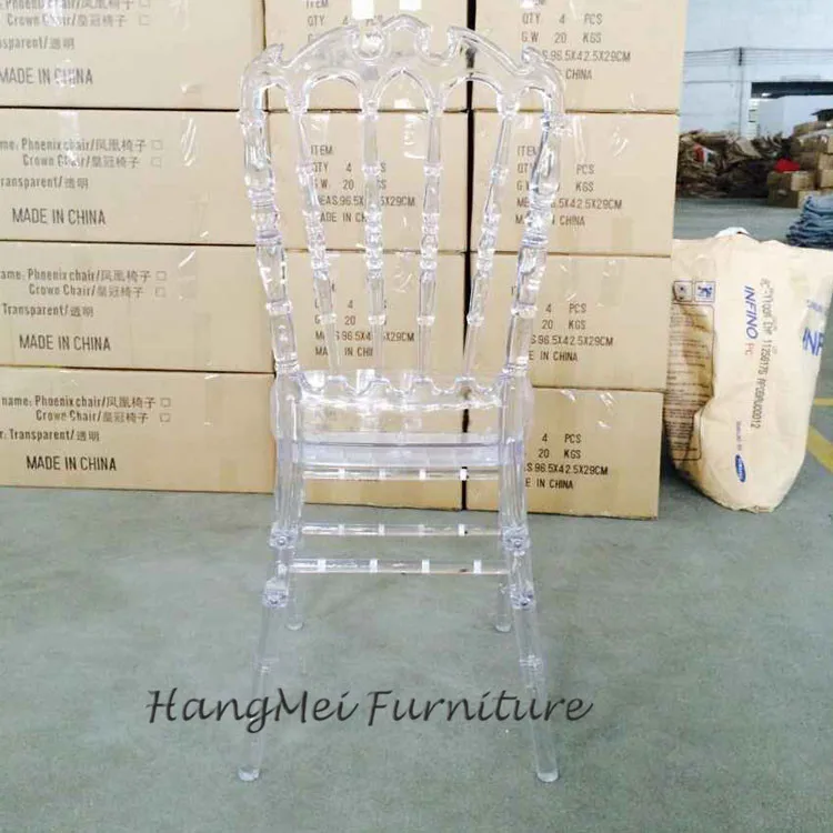 Transparent clear Crystal Pc Resin Wedding Royal Chiavari Chair