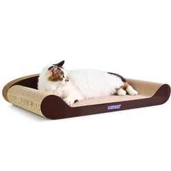 Deku-Cat Bed Scratching Pads Cardboard Scratch Lounge Sofa Bed Cat Scratcher Mat with Catnip