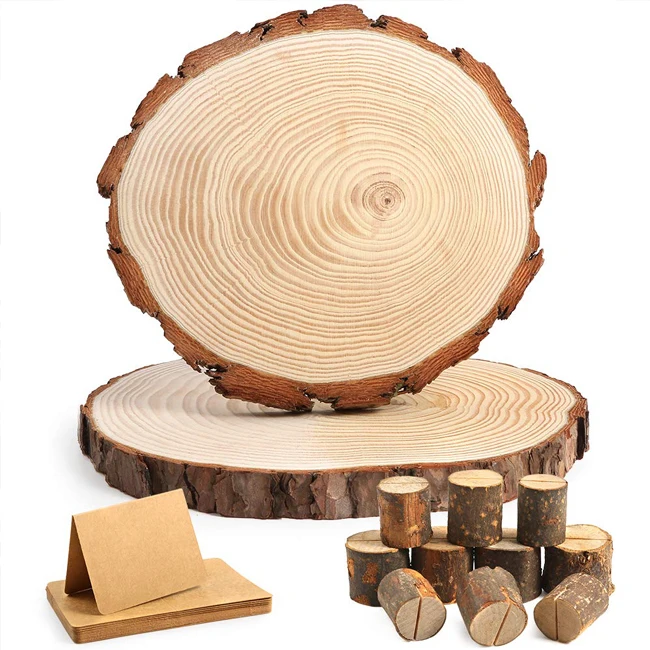 Wood Slice cake stand Wood Tree Slice Wedding Decor Place Card Holders