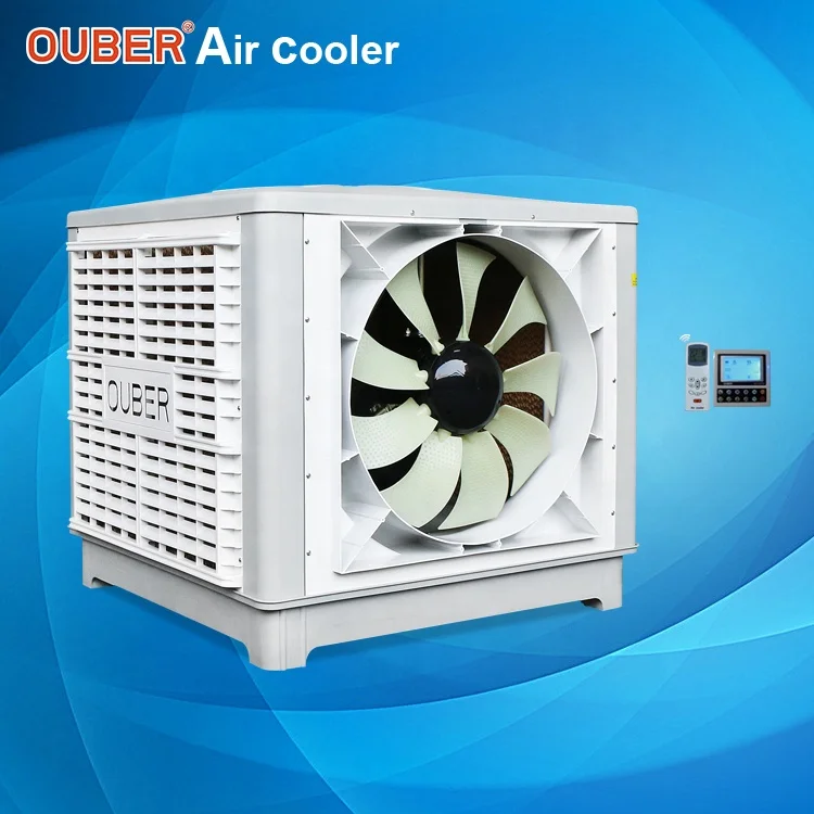 Water Air Cooler Ductless Air Conditioning OUBER Air Cooling 23000m3/h Floor Standing Mounting 700*690mm Single Speed 56.6 70db