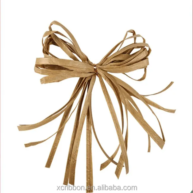 5mm paper raffia ribbon bow for gift package