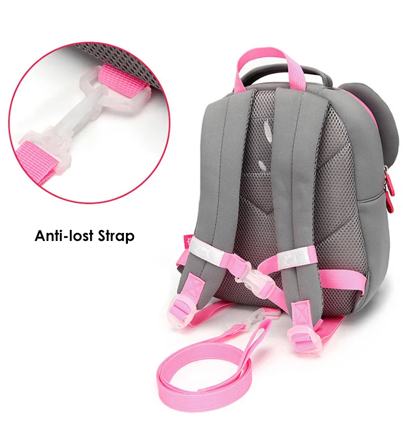 Cute Kids Girl Kinder garten Cartoon Children 3D Elephant School Bags Backpack