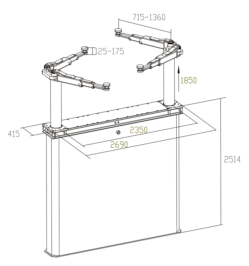 JLY5800 car lift Underground hydraulic car lift for home garage price