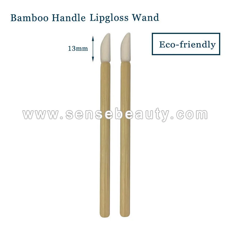
Eco-friendly Wooden Bamboo Handle Disposable Lip Gloss Wand Eyelash Extension Lint-free Applicator 