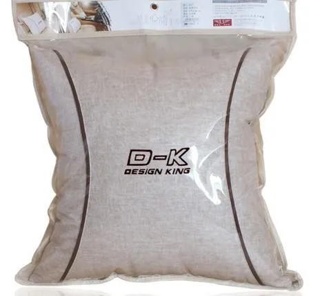 transparent pvc bedding packaging bag with paper head for pillow(memory sd-pb-063)