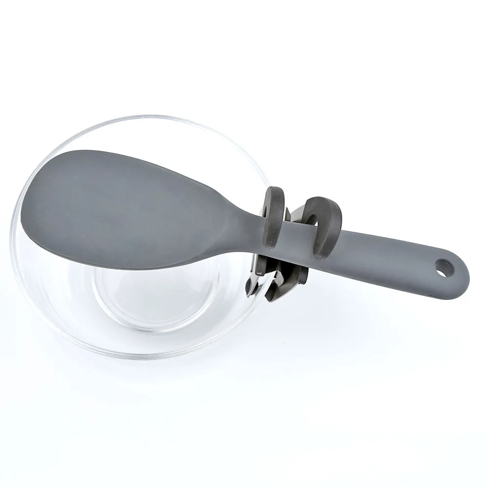Pot Spoon Holder Flex Pot Clips Spoon Rest TPR and Stainless Steel Anti-Scald Grip