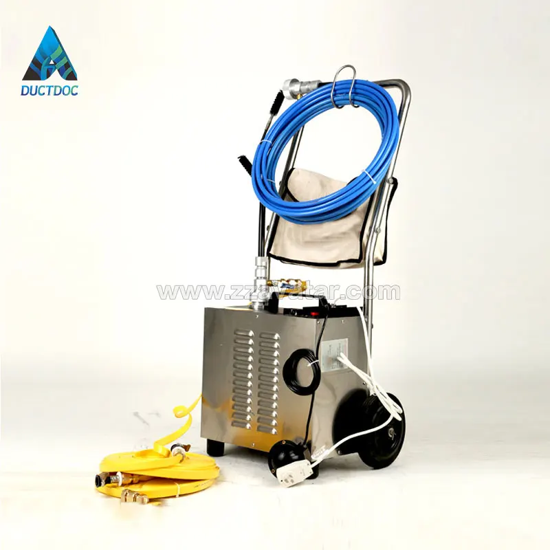 Portable metal pipe unblocking machine, heat exchanger chiller condenser cleaning machine