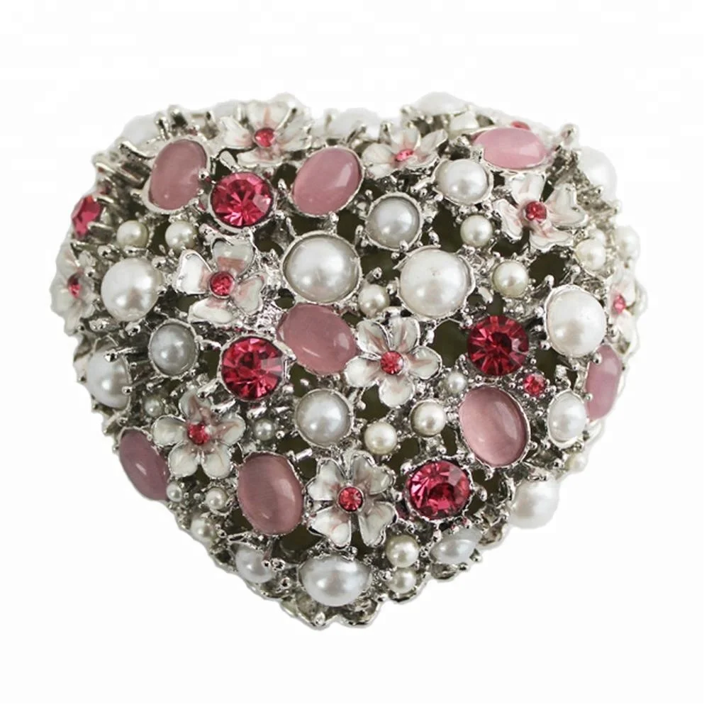 Heart Shape Pearls Trinket Box Jewelry Box  Christmas Gift Box